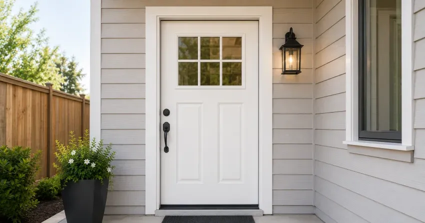 technician installing exterior door frame in Caradoc, Mount Brydges