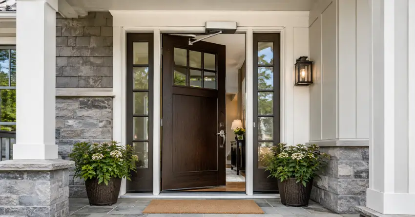 residential automatic door opener installed on exterior entry door in Caradoc, Mount Brydges