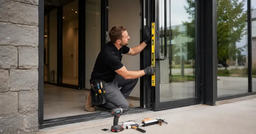 commercial glass door frame installation Mount Brydges