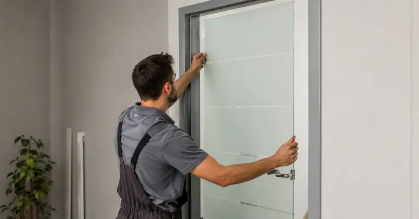 frosted glass interior door panel installation in Caradoc, Mount Brydges