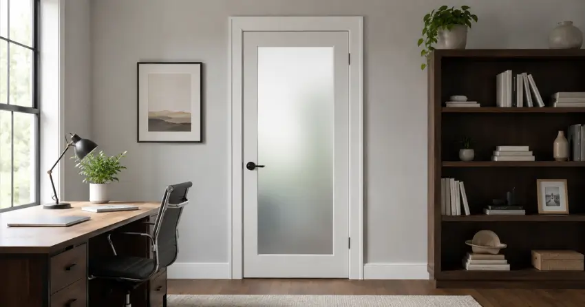 frosted interior door installed in home office in Muncey, Mount Brydges