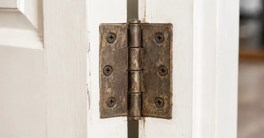 technician adjusting a sagging door hinge in Glen Oak, Mount Brydges